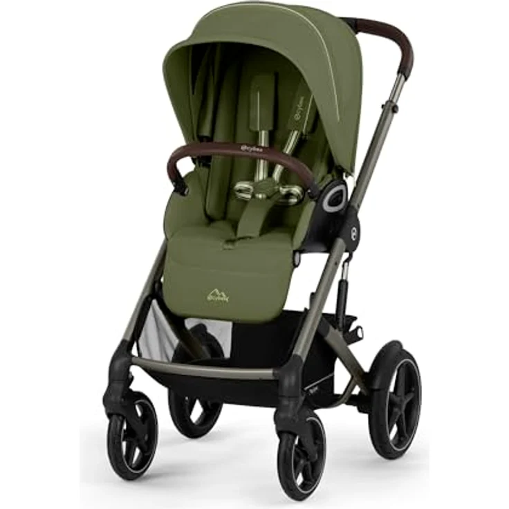 cybex Gold Kinderwagen Talos S LUX Tpe, Khaki, Kombikinderwagen mit 5-Punkte-Gurt, Federung, Einhand-Faltmechanismus, für Babyschale geeignet – Bild 2