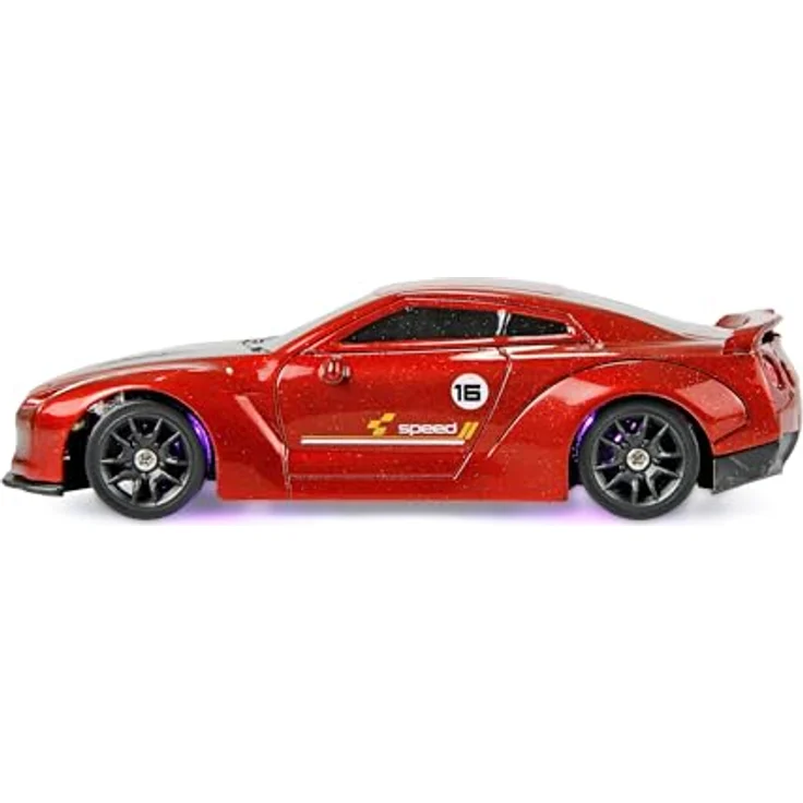 Amewi Drift Sport GTR, RC Modellauto 1:43 Elektro Sportwagen mit Allradantrieb (4WD), rot, 2,4GHz, Gyro-Stabilisierung, LED-Beleuchtung, bis zu 15 km/h – Bild 4