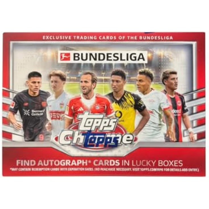Topps 2026 Bundesliga Chrome Value Box, hochwertige Sammelkarten mit seltenen Parallels und Autogrammkarten – Bild 3