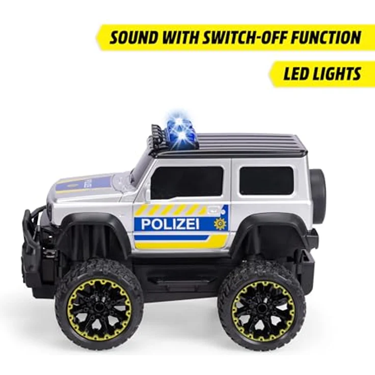 Dickie Toys RC Auto Suzuki Jimny Police, ferngesteuertes Polizeiauto (20 cm) mit Licht & Sound, 8 km/h, 2,4 GHz Fernbedienung, ab 3 Jahre, inkl. Batterien – Bild 3
