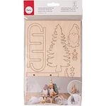 Rayher Holzbausatz Schlitten mit Wichtel, Holz FSC zertifiziert, natur, 11,5 x 5 x 16,5cm, Set 12-tlg., Holzdekoration Weihnachten, zum Basteln und Bemalen, 46671505