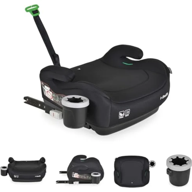 Cangaroo Sitzerhöhung i-Swift, autokompakte Kindersitzerhöhung für 125-150 cm, Isofix, Getränkehalter, ab 4 bis 12 Jahre, bis 36 kg – Bild 1