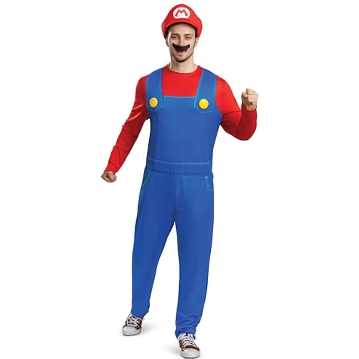 Disguise Mario Elevated Classic Adult Costume, Lizenzierter Super Mario Anzug für Erwachsene XS/S mit originalgetreuen Details und bequemem Tragekomfort