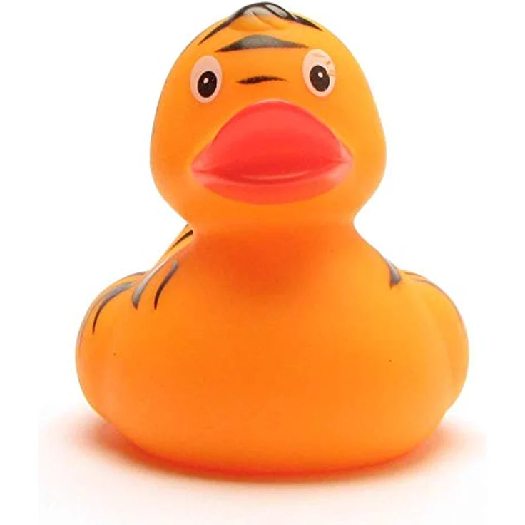 Duckshop Badeente - personalisierbar (Tiger Ente) mit eigenem Wunschtext, 8 cm, Vinyl, quietschend – Bild 5