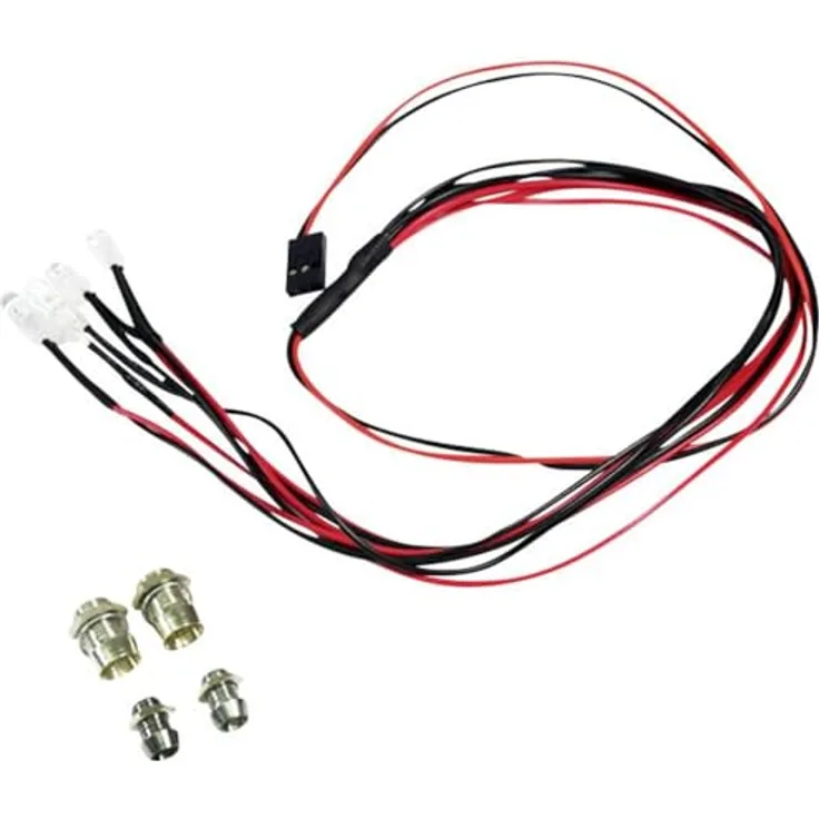 Absima 2320041 LED Set, weiß/rot mit Aluminium Halterung, für Auto Modellbau im Maßstab 1:10