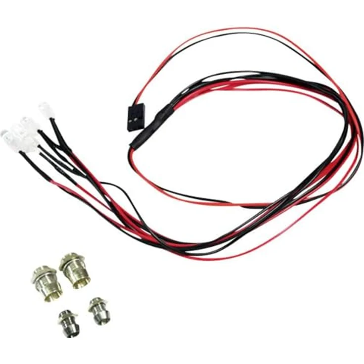 Absima 2320041 LED Set, weiß/rot mit Aluminium Halterung, für Auto Modellbau im Maßstab 1:10 – Bild 1