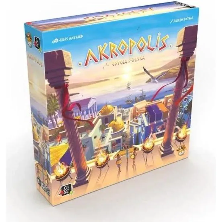 Lucky Duck Games Akropolis (polnische Ausgabe) – Brettspiel für 2-4 Spieler, antikes Griechenland, strategisches Städtebau-Spiel