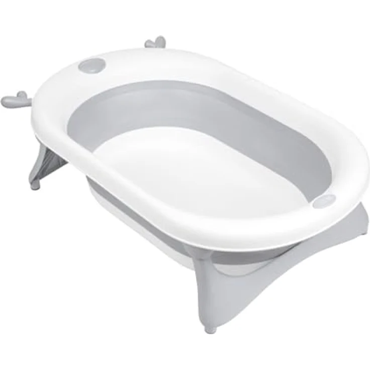 Kikka Boo faltbare Babybadewanne Foldy mit integriertem Wasserablauf, ab Geburt geeignet, grau – Bild 2