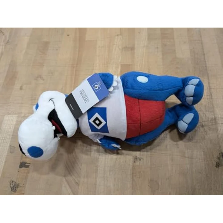 HSV Kuscheltier Plüschdino Hermann, 35 cm - Kuscheligster Fanartikel für Kinder und Erwachsene, Blau – Bild 2