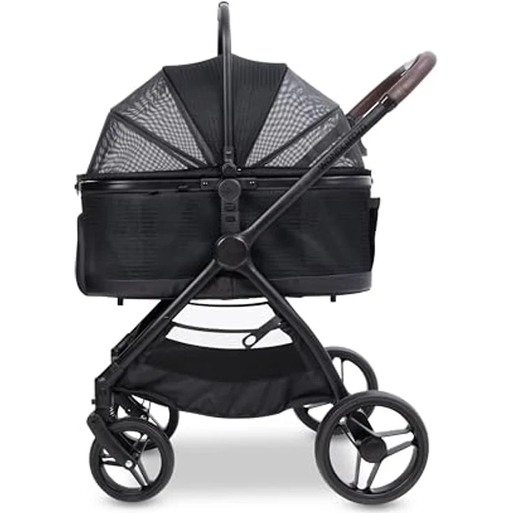 Wonderfold P3 Tier-Buggy Pet Stroller, Schwarz, Textil, 60x115x92 cm, für Haustiere unterwegs – Bild 6
