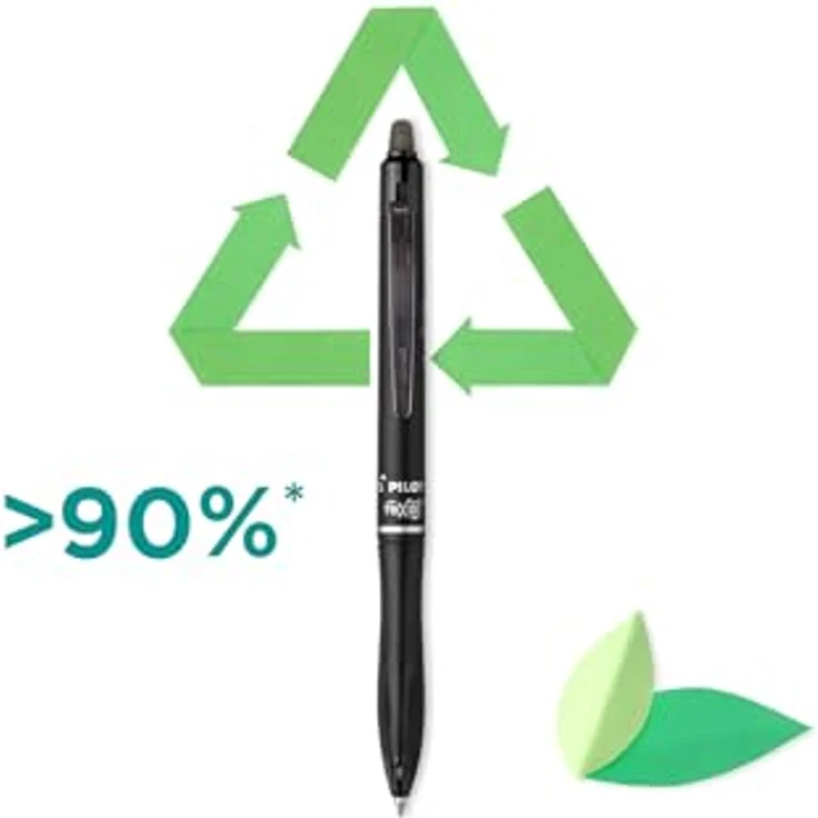 Pilot Frixion Ball Plus+ 0.7, radierbarer Rollerball, schwarz, Greenpack mit 10 Stück + 10 Refills – Bild 4
