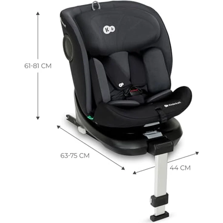 KinderKraft I-360 i-Size, drehbarer Reboarder-Kindersitz mit H-Guard und SPS+, 5-Punkt-Gurt, bis 36 kg, schwarz – Bild 10