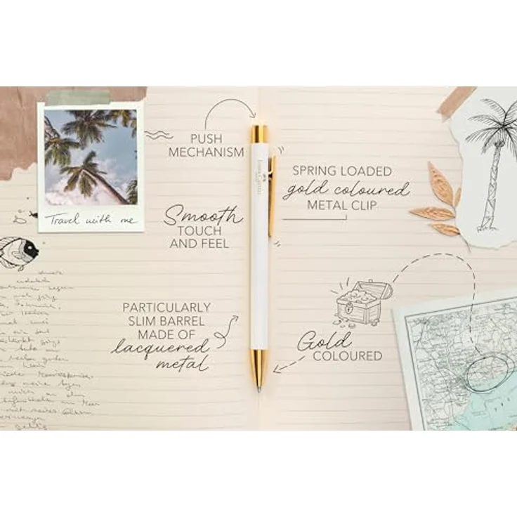 Faber-Castell Neo Slim, Kugelschreiber im modernen Design, gold marshmallow – Bild 3