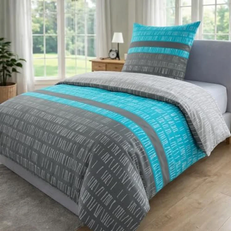MALIKA Bettwäsche Set 155x220 cm, Renforcé Baumwolle, Oeko-TEX, Temperaturregulierend, Rot, mit Reißverschluss – Bild 1