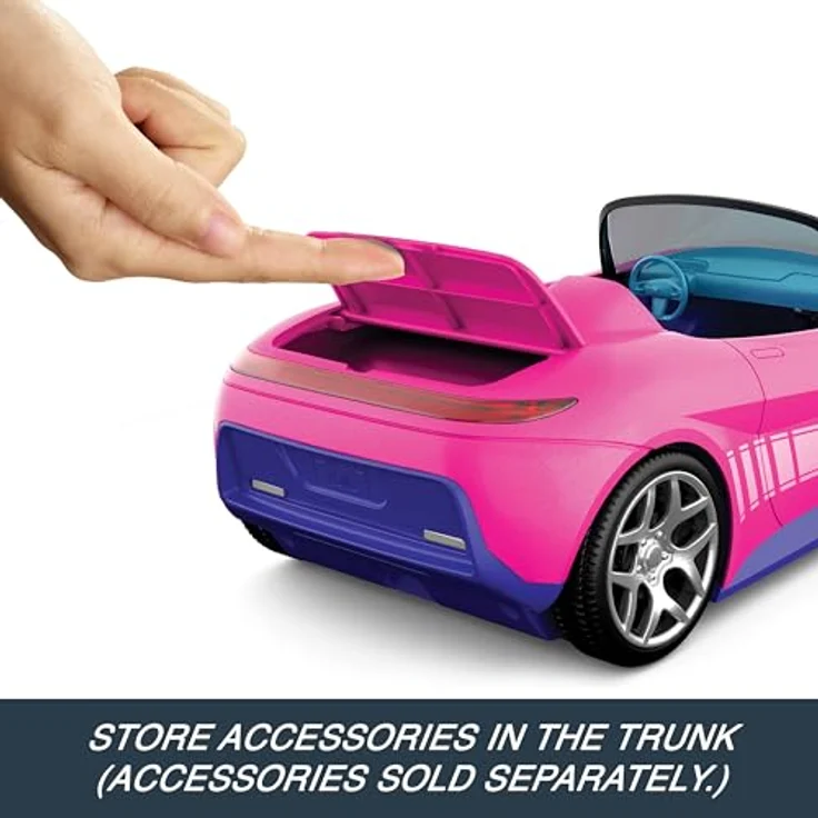 Hot Wheels RC-Auto Barbie Cabrio, ferngesteuertes Auto im charakteristischen Pink mit Platz für 2 Barbie-Puppen – Bild 5