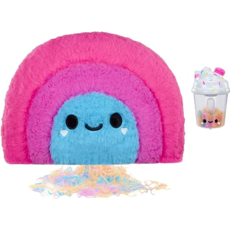Fluffie Stuffiez 513056 Rainbow Feature Pillow Fight, Interaktives Kuscheltier mit ASMR-Funktionen, Mehrfarbig, Einfache Reinigung mit eigenem Staubsauger, Ab 4 Jahren