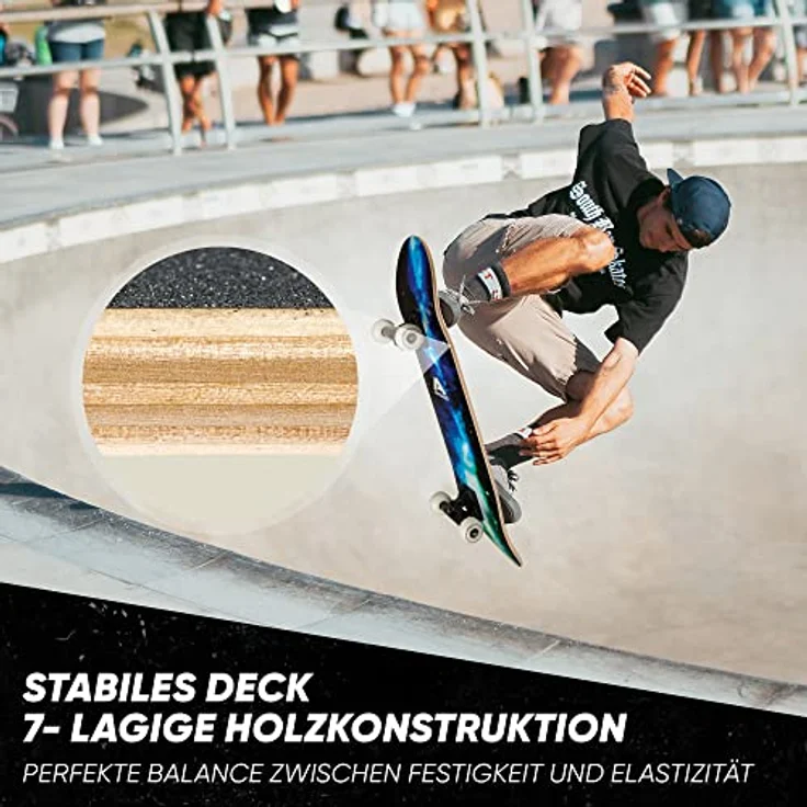 Apollo Skateboard | 7-lagiges Deck, Medium Concave, ABEC-7 Kugellager | für Kinder und Profis | trendiges Design, top Fahreigenschaften – Bild 4