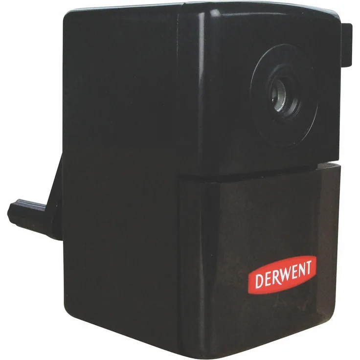 Derwent Super Point Mini, manueller Anspitzer mit langlebiger Klinge und Auffangbehälter für Späne