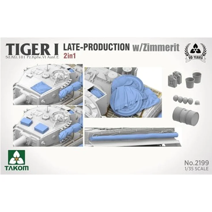 Takom Tiger I Late-Production w/Zimmerit Sd.Kfz.181 Pz.Kpfw.VI Ausf.E, Modellfahrzeug 2 in 1 – Bild 5
