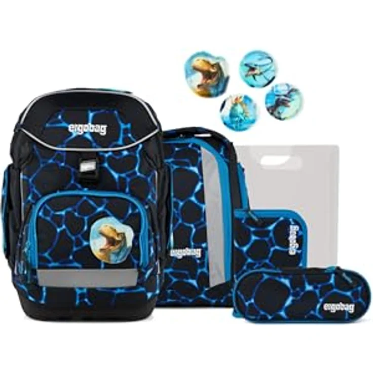 ergobag Pack Set, ergonomischer Schulranzen für 1. Klasse mit höhenverstellbarem Tragesystem, 6-teiliges Set, flexibel und reflektierend, für Mädchen und Jungen – Bild 1