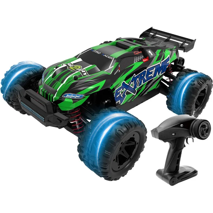 Gear2Play RC Nitro Racer Superfast, ferngesteuertes Auto 1:18 mit 35 km/h Höchstgeschwindigkeit, 4x4 Allwetter-Geländereifen und USB-Ladefunktion