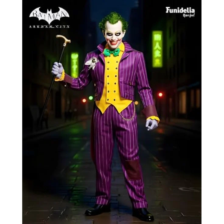 Funidelia Offizielles Joker Arkham City Kostüm für Herren, lila Anzug für Erwachsene, Größe S, Halloween- und Karnevalskostüm – Bild 4