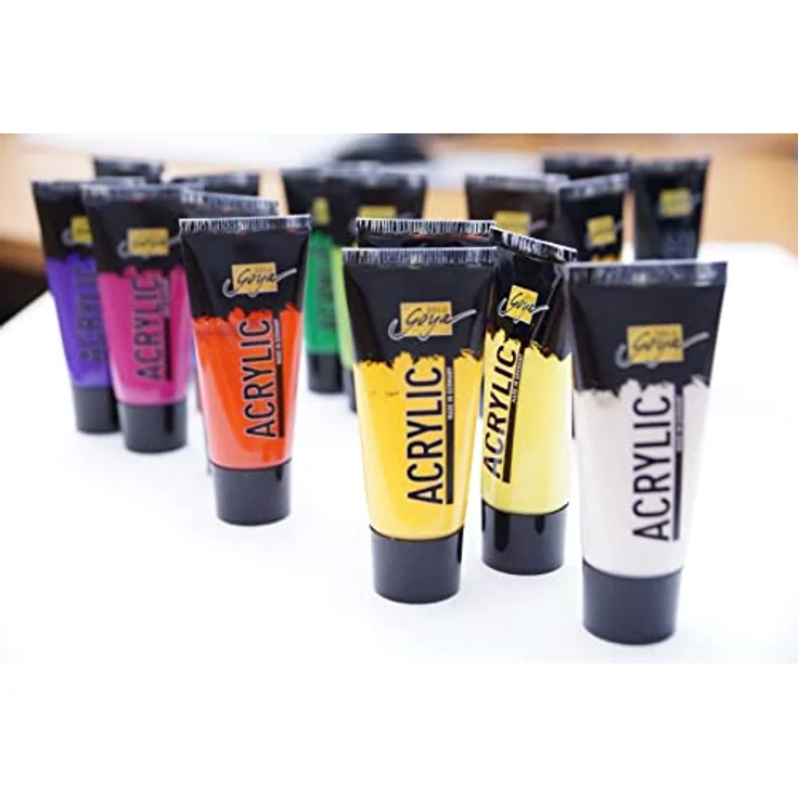 KREUL Solo Goya Acrylic Set 84171, 8 hochpigmentierte Acrylfarben à 20 ml, wasserbasis, schnell matt trocknend, gut deckend und wasserfest – Bild 2