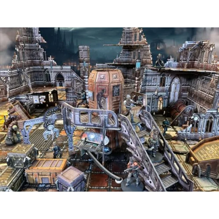 Battle Systems Sci-Fi-Gelände, 28 mm modulares 3D-Weltraum-Gelände, vollfarbig gedruckte 40K Multi-Level-Baumodelle, gotische Stadtlandschaften für Wargaming und Rollenspiele – Bild 3