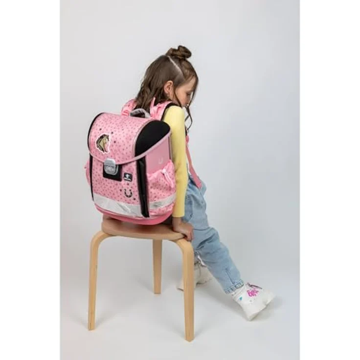 Belmil Classy Schulranzen Set 4-teilig (403-13/AG/S), ergonomisch, wasserdicht, für Grundschule 1.-3. Klasse, Star Horses, 19 L – Bild 2