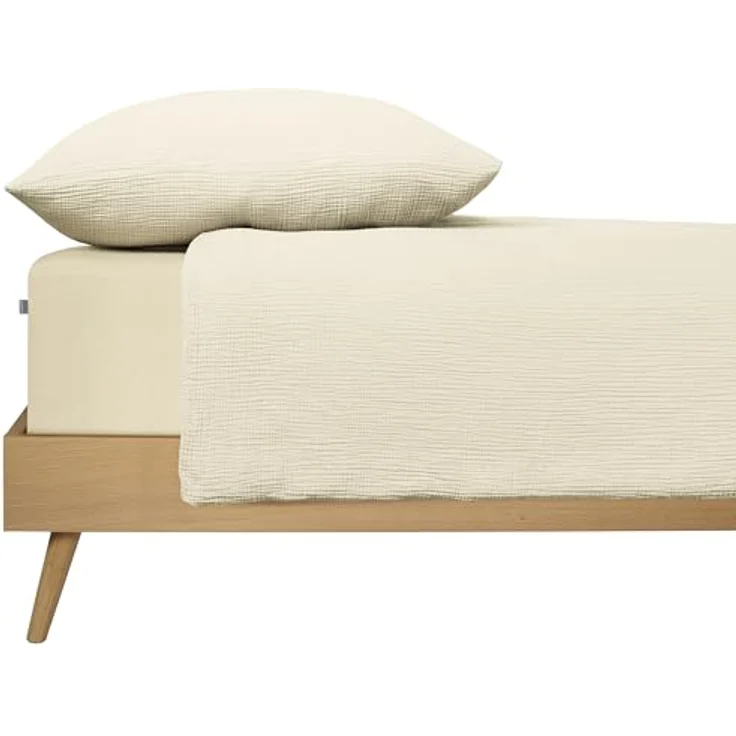 Schiesser Bettwäscheset Molly | Musselin | 100% Baumwolle aus nachhaltiger Produktion | 135x200cm + 80x80cm | Offwhite – Bild 2