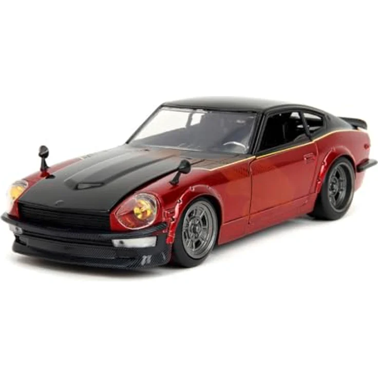 Jada Toys Datsun 240Z Modellauto 1972, rot, Fast & Furious 10, Maßstab 1:24, öffnende Teile, für Sammler ab 8 Jahre – Bild 1