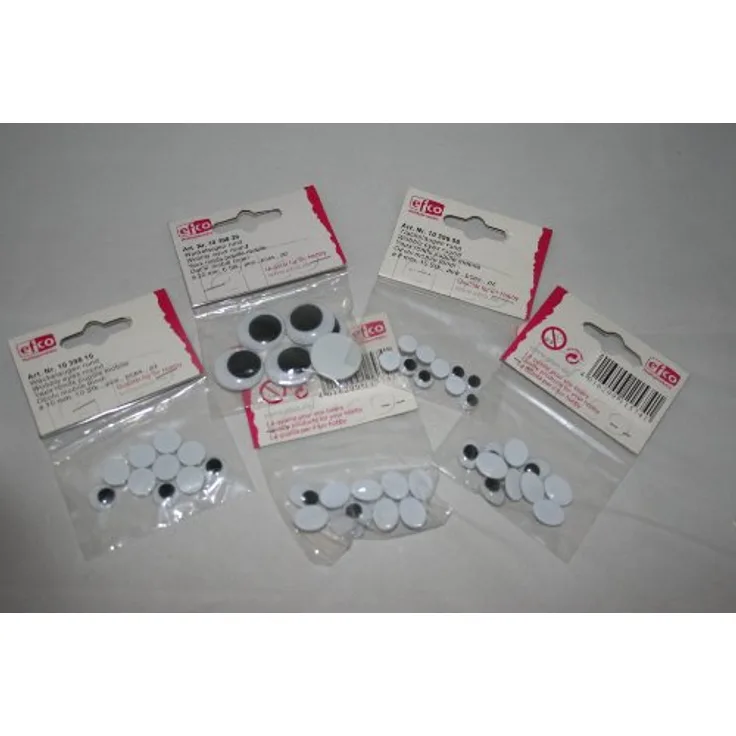 efco wackeligen Oval Augen, Kunststoff, schwarz/White-p, Plastik, schwarz/weiß, 12 mm, 10-Piece