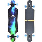 Apollo Longboard Galaxy Special Edition Komplettboard mit High Speed ABEC Kugellagern, Drop Through Freeride Skaten Cruiser Boards Farbe: Sternennebel/Grün