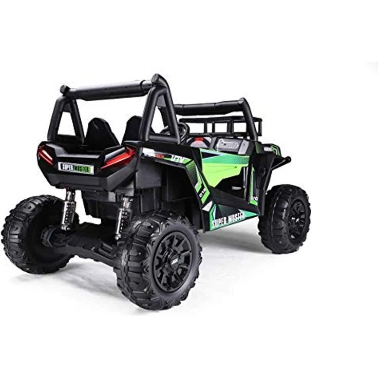 RIRICAR Kinder elektroauto 24V UTV, grün, Elektro Buggy 2 sitzer mit 2,4 GHz Fernbedienung, 2 x 200 W Motor, Eva-Räder, USB, SD-Karte, ab 3-8 Jahre – Bild 4