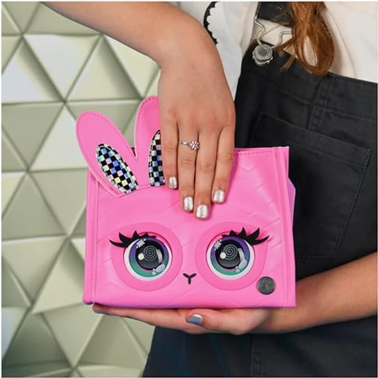 Purse Pets Totes Taschen Häschen Holly Hops - Interaktive Tiertasche mit 30+ Geräuschen, Reaktionen, Blinzeln und Musik, Umhängetasche und Spielzeug in einem, ab 4 Jahren, Pink – Bild 3