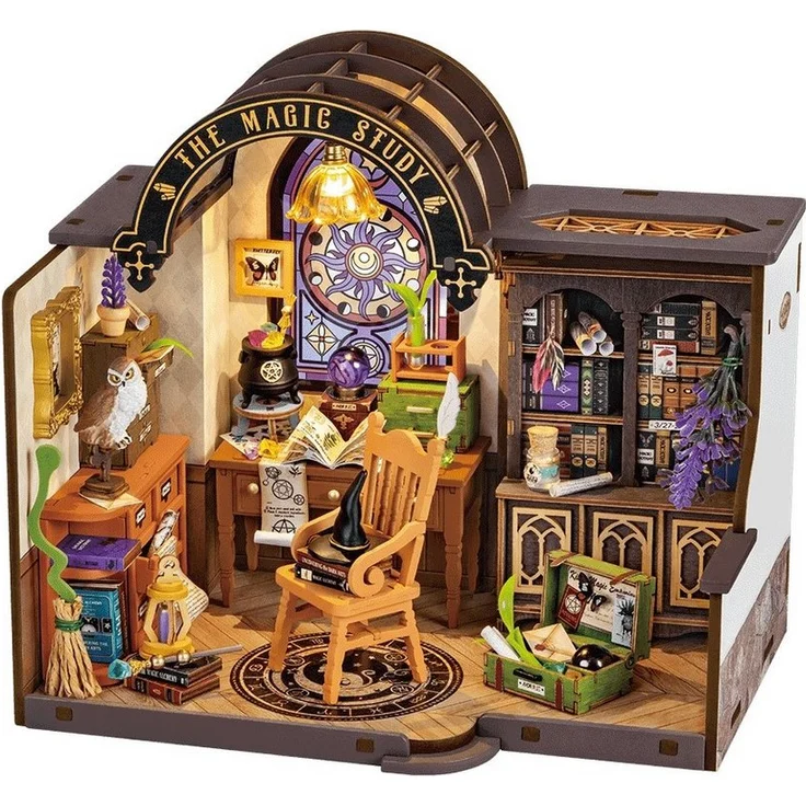 ROLIFE 3D-Puzzle DIY Miniature House "The Magic Study", 267 Puzzleteile, detailreiches Bastelerlebnis