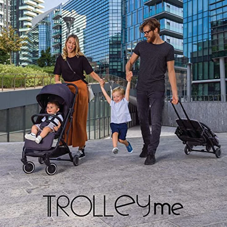 Chicco Trolley Me Kinderwagen, ultraleicht, kompakt, faltbar und neigbar von der Geburt bis 15 kg, mit Trolley-System, Regenhülle und ausziehbarem Verdeck – Feile – Bild 3