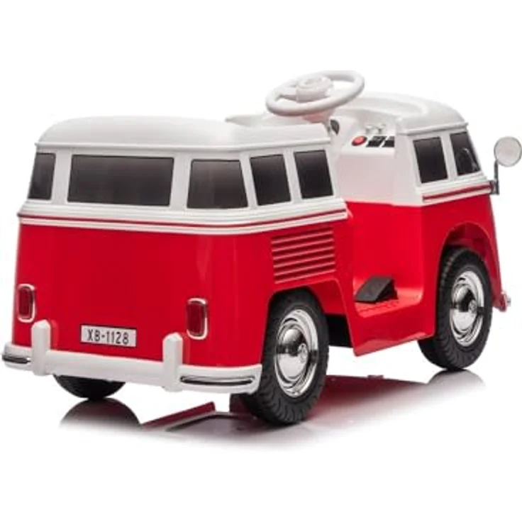 schnaeppchenmeile-online VW Bus T1 Kinder Elektroauto 12V mit zwei Motoren, Bluetooth-Audio, Kunstledersitz und Fernbedienung – Bild 3