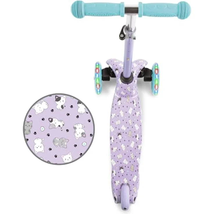 COIL Dreiradscooter, Kinderroller, Tretroller, Dreirad-Balance-Roller, Cityroller, ABEC-7-Lager, 3-stufige Lenkradverstellung, LED-Räder, Kitty – Bild 3