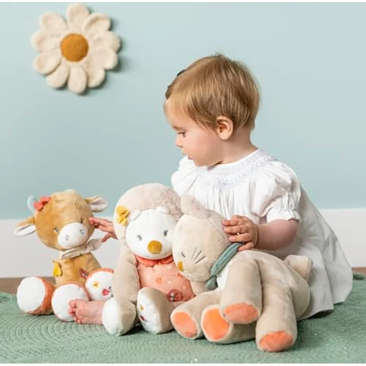 Nattou Plüschkatze Mila, 32 cm großes Kuscheltiertier aus weichem Nicki-Stoff, für Babys ab Geburt – Bild 5