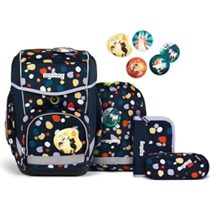 ergobag cubo Schulranzen Set (5-tlg.), ergonomisch, verstellbarer Brustgurt, aus 100% recyceltem Material – Bild 1