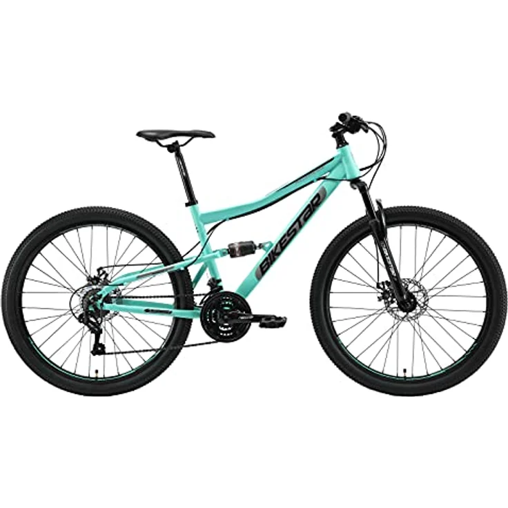 BIKESTAR Fully Mountainbike 27,5 Zoll | 17 Zoll Rahmen, 21 Gang Shimano Schaltung, Scheibenbremse | Mint – Bild 3