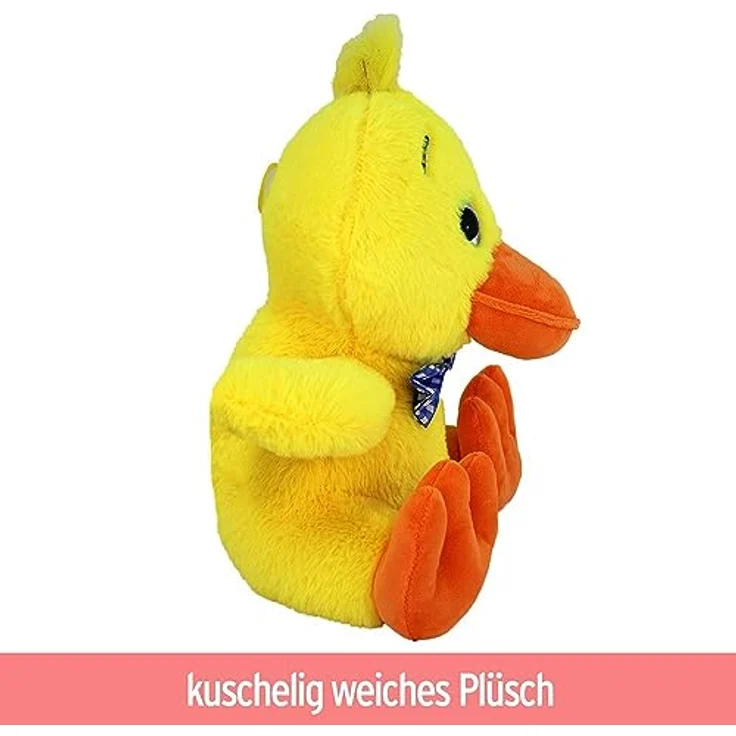 BEMIRO Stofftier Ente gelb Daffy - ca. 30 cm Enten Kuscheltier flauschig weich – Bild 4