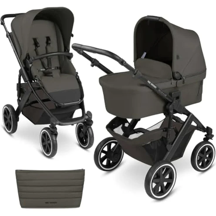 ABC Design Kinderwagen Salsa 4 Air 2 in 1 - Kombikinderwagen für Neugeborene & Babys - Inkl. Sportsitz Buggy & Babywanne - Radfederung & Luftreifen - Cloud – Bild 1