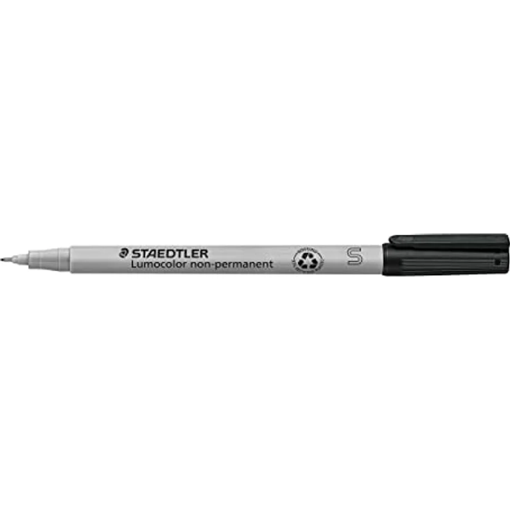 STAEDTLER Universalstift Lumocolor non-permanent, schwarz, feucht abwischbar, für fast alle Oberflächen, Linienbreite ca. 0,4 mm, 10 schwarze Folienstifte im Kartonetui, 311-9 – Bild 3