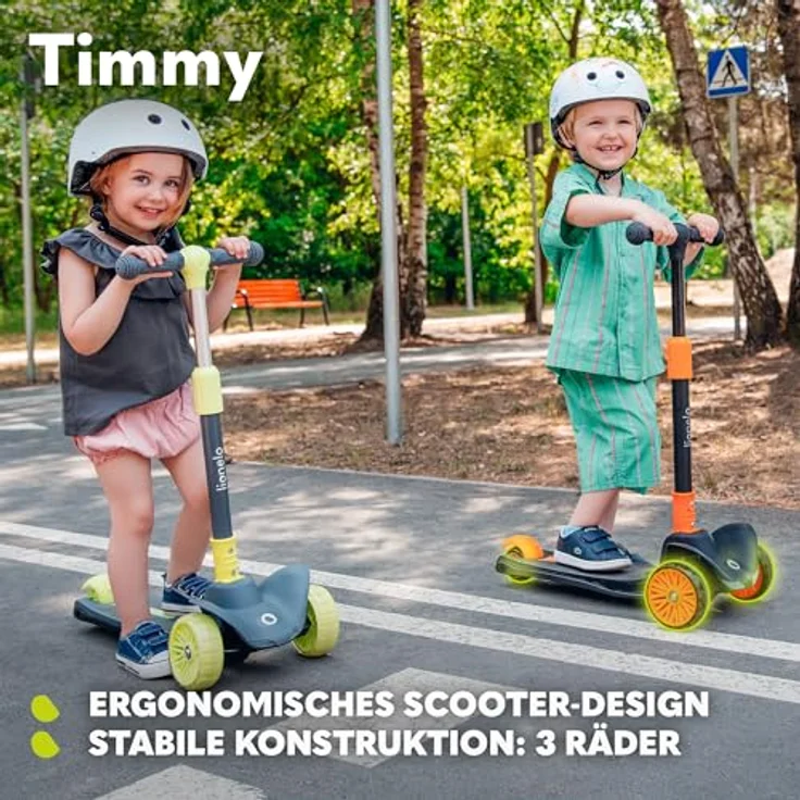 Lionelo Timmy Balance-Roller für Kinder, Dreirädriger Kinderroller mit LED-Plattform, Höhenverstellung und Bremse – Bild 5