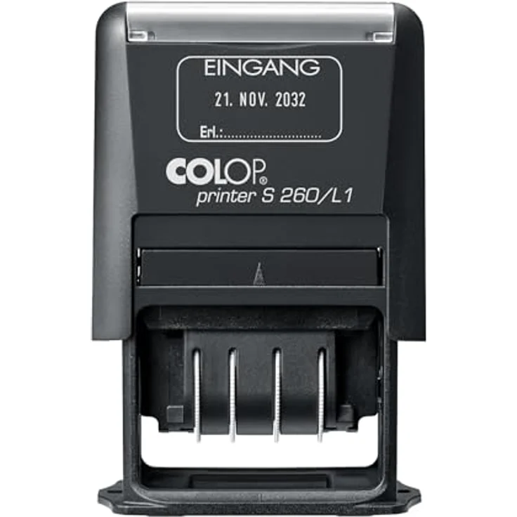 COLOP Datumstempel Printer S 260/L1 N, selbstfärbend mit Text "Eingang", Abdruckmaß 4,5 x 2,4 cm, blau/rot, ohne Logo – Bild 2
