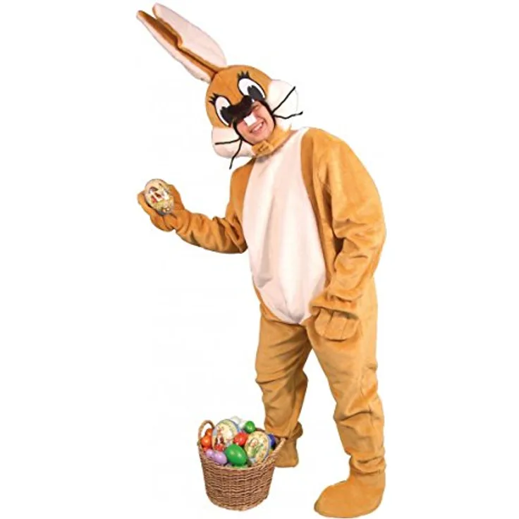 Festartikel Müller Hase, Kostüm in Universalgröße mit Overall, Vorderreißverschluss und aufklappbaren Ohren