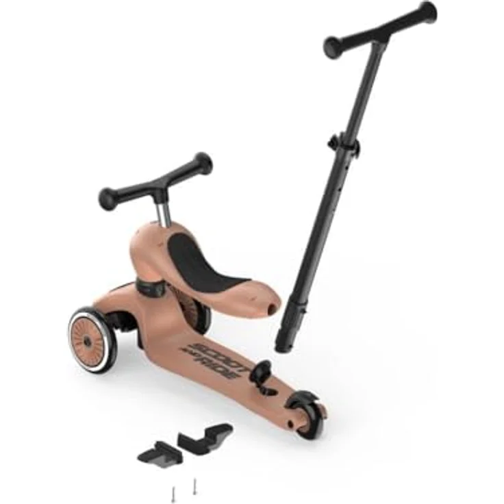 Scoot & Ride Highwaykick 1, 2in1 Push and Go Kinderroller mit höhenverstellbarem Sitz, für Kinder von 1-5 Jahren, Mocha – Bild 2