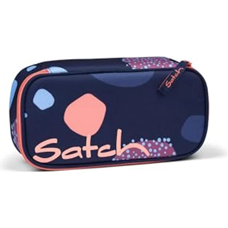 satch Schlamperbox extra groß inkl. Trennfach Reißverschlussfach Stiftehalter Geodreieck Sichtfenster für Stundenplan Coral Reef - Dunkelblau – Bild 1